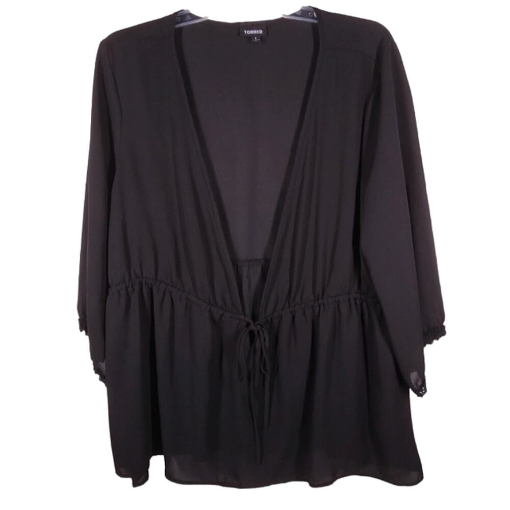 Torrid Sheer Surplice Babydoll Top size 1
